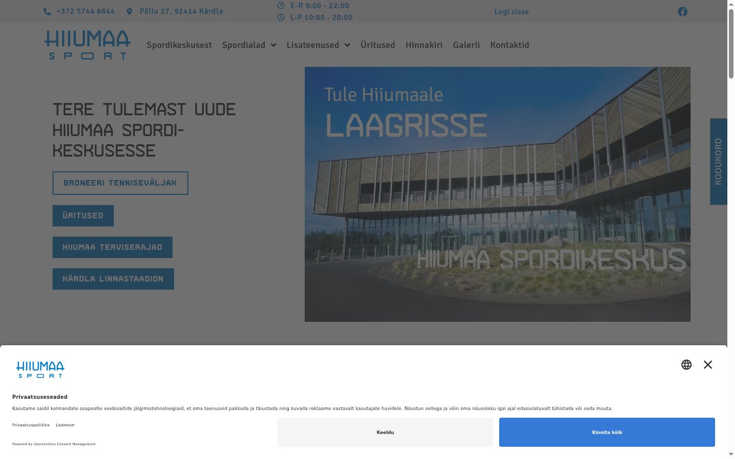 Screenshot del banner di consenso mostrato prima di qualsiasi interazione