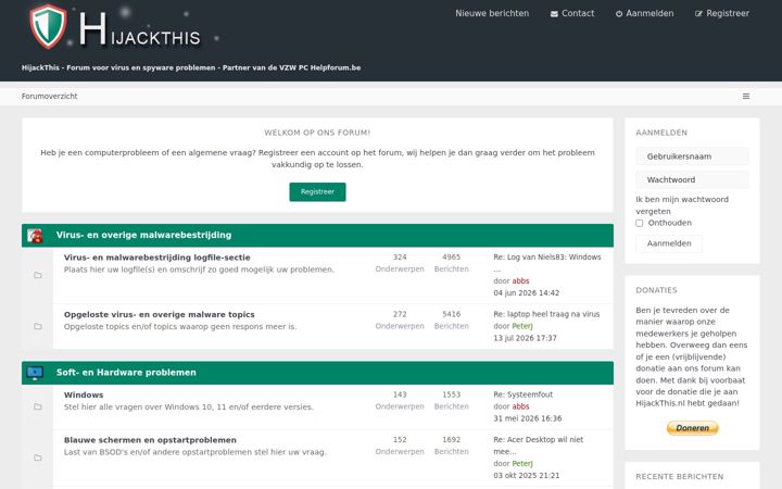 Screenshot of hijackthis.nl