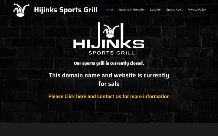 Screenshot of hijinkssportsgrill.com