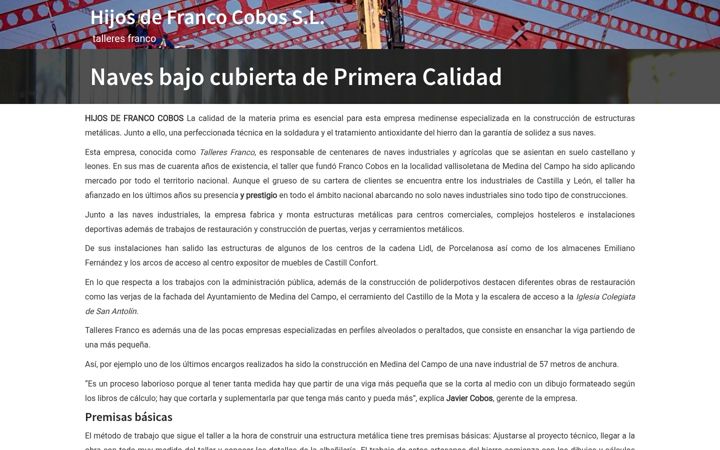 Screenshot of hijodefrancocobos.com