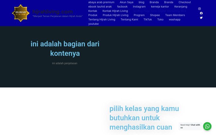 Screenshot of hijrahliving.com