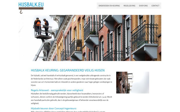 Screenshot of hijsbalk.eu