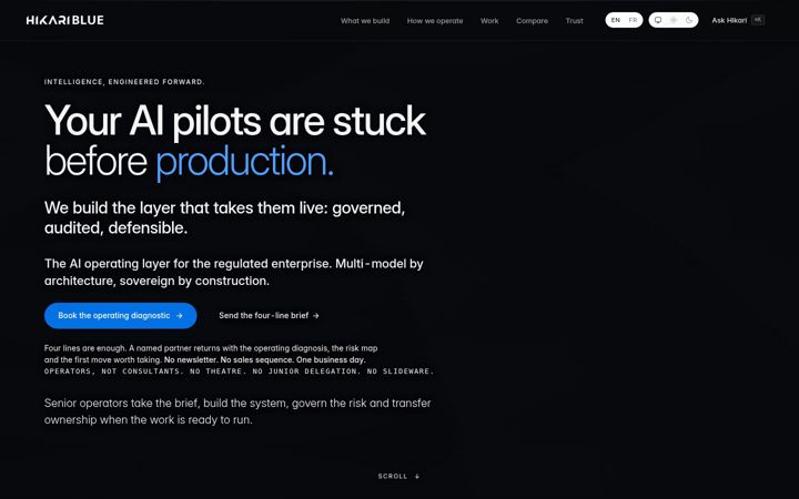 Screenshot of hikariblue.com