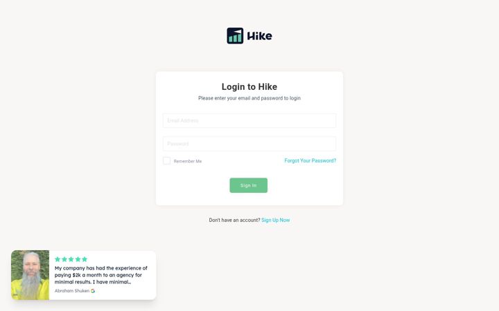 Screenshot of hike.marketing