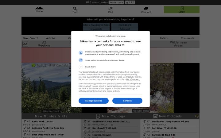 Screenshot of hikearizona.com