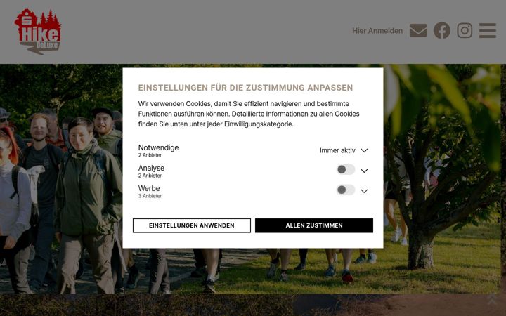 Screenshot of hikedeluxe.de