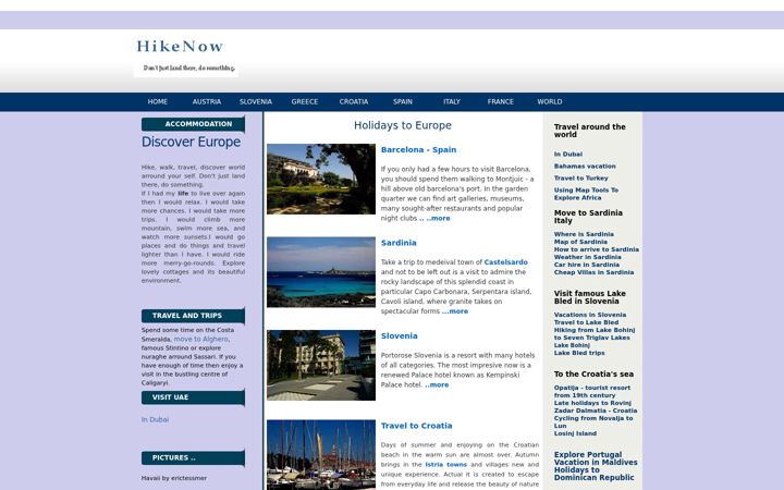 Screenshot of hikenow.net