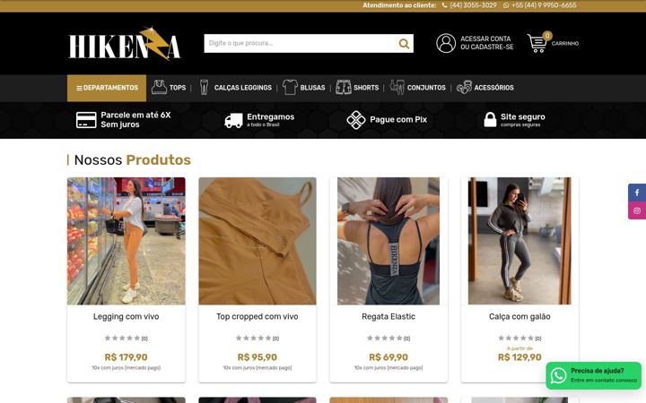 Screenshot of hikenza.com.br