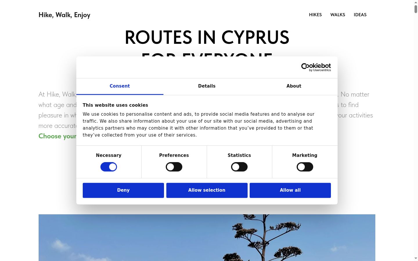 Screenshot tal-banner tal-kunsens muri qabel kwalunkwe interazzjoni