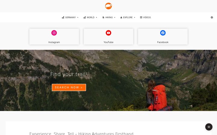 Screenshot of hikingexperience.net