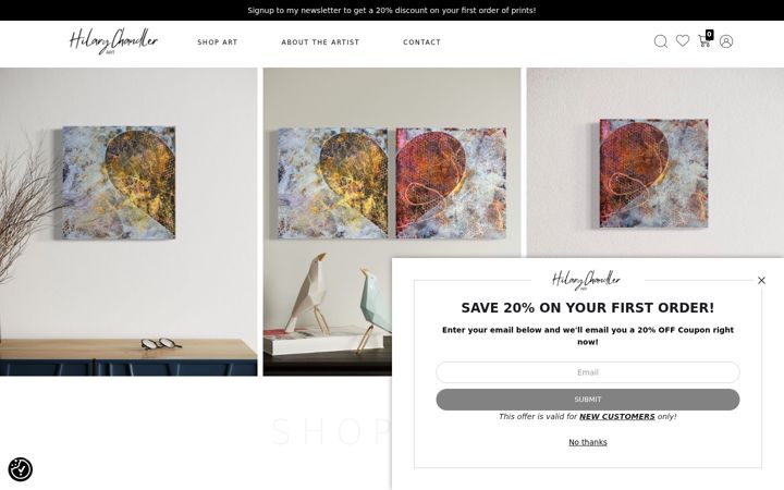Screenshot of hilarychandler.com