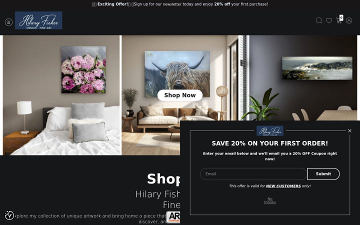 Screenshot of hilaryfisherdesign.com