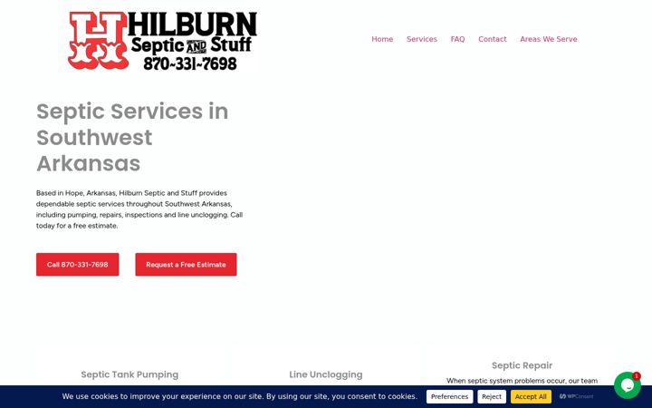Screenshot of hilburnseptic.com