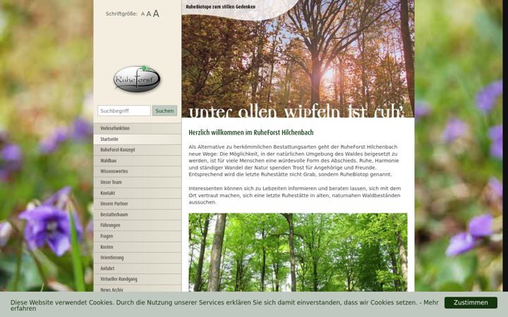 Screenshot of hilchenbacher-ruheforst.de