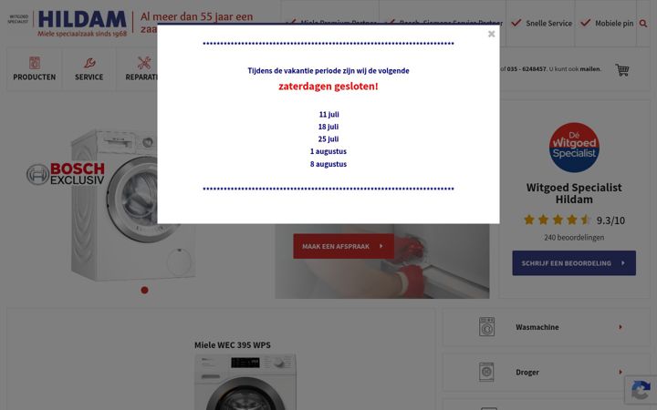 Screenshot of hildam.nl