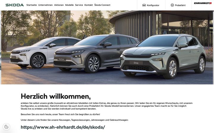 Screenshot of hildburghausen.skoda-auto.de