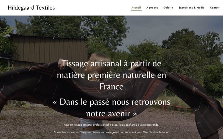 Screenshot of hildegaardtextiles.fr