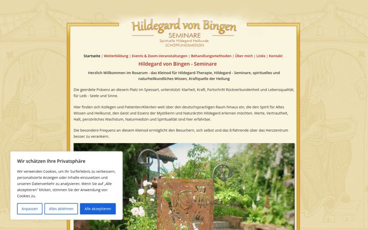 Screenshot of hildegard-seminare.de
