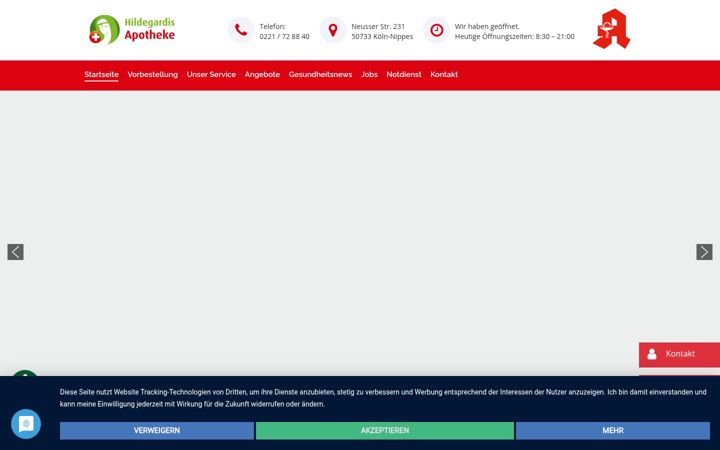 Screenshot of hildegardis-apotheke.info