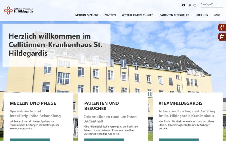 Screenshot of hildegardis-krankenhaus.de