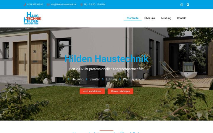 Screenshot of hilden-haustechnik.de