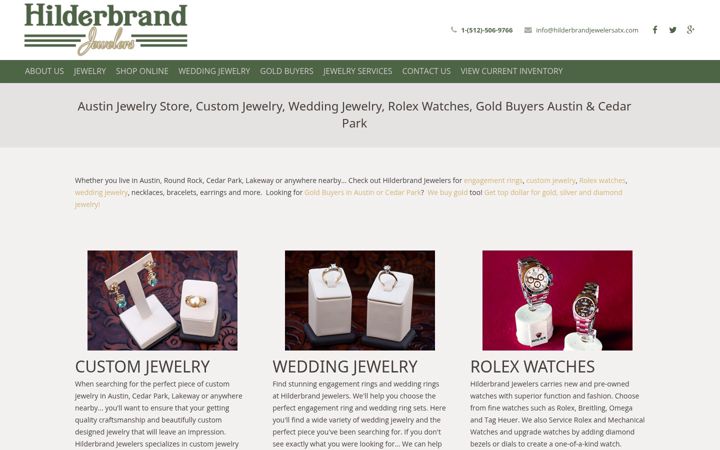Screenshot of hilderbrandjewelersaustin.com