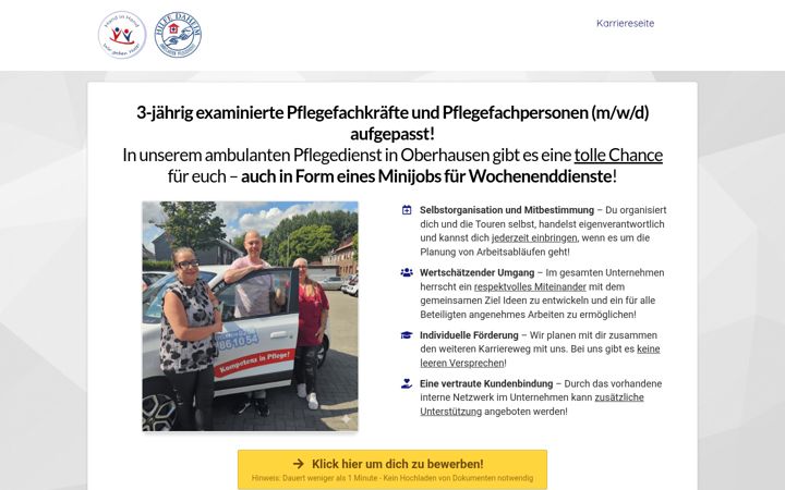 Snímek obrazovky hilfe-daheim-karriere.com