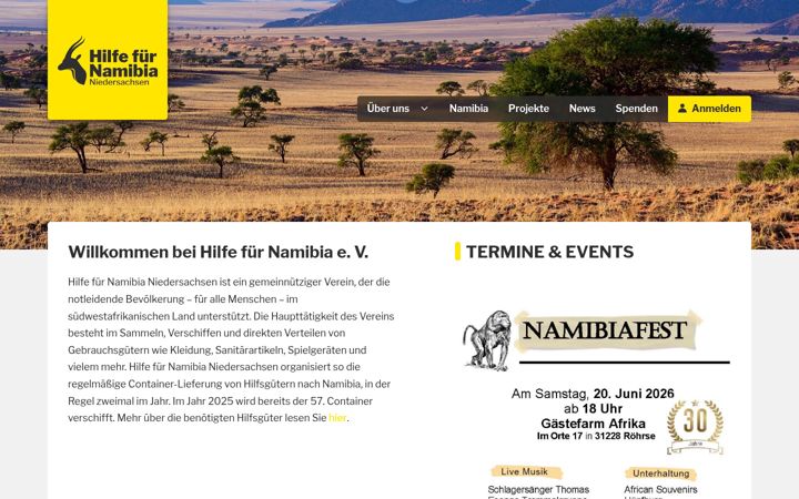 Screenshot of hilfe-fuer-namibia-niedersachsen.de