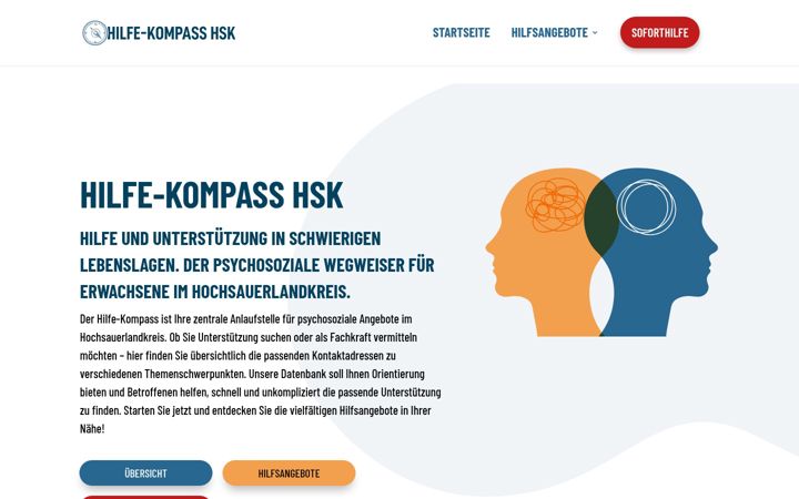 Screenshot of hilfe-kompass-hsk.de