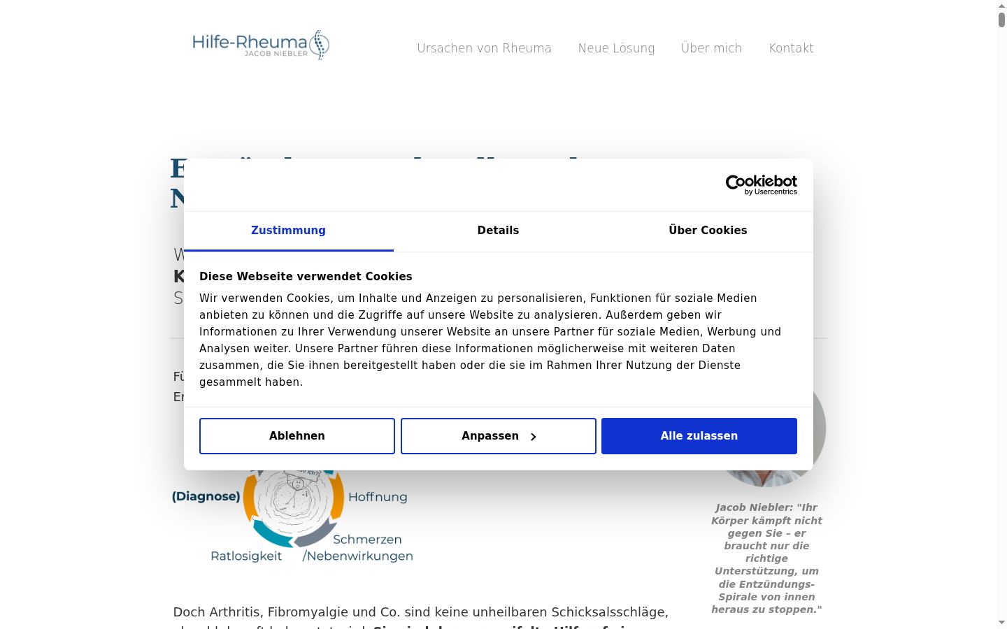 Screenshot of the consent banner shown before any interaction