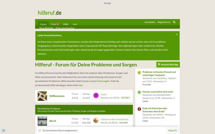 Screenshot of hilferuf.de