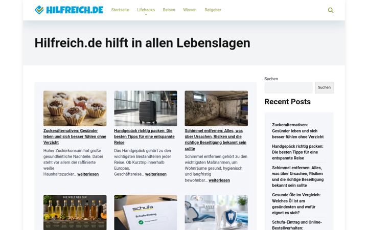 Screenshot of hilfreich.de