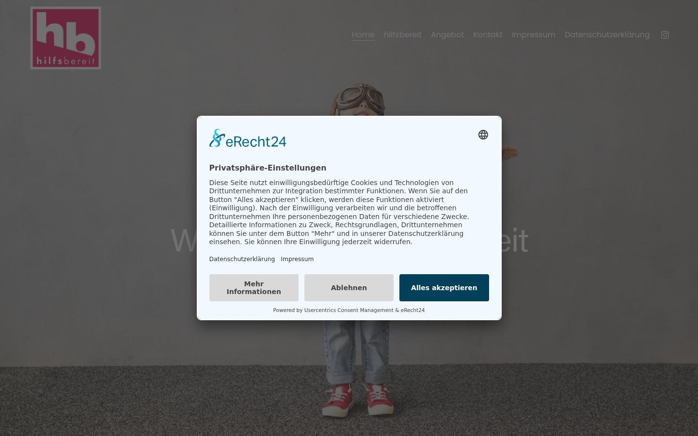 Capture d'écran de la bannière de consentement affichée avant toute interaction