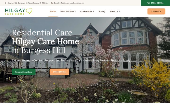 Screenshot of hilgaycarehome.co.uk