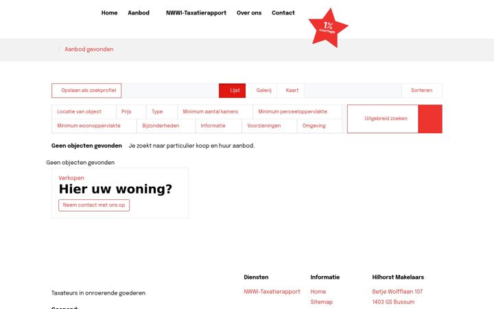 Screenshot of hilhorstmakelaars.nl