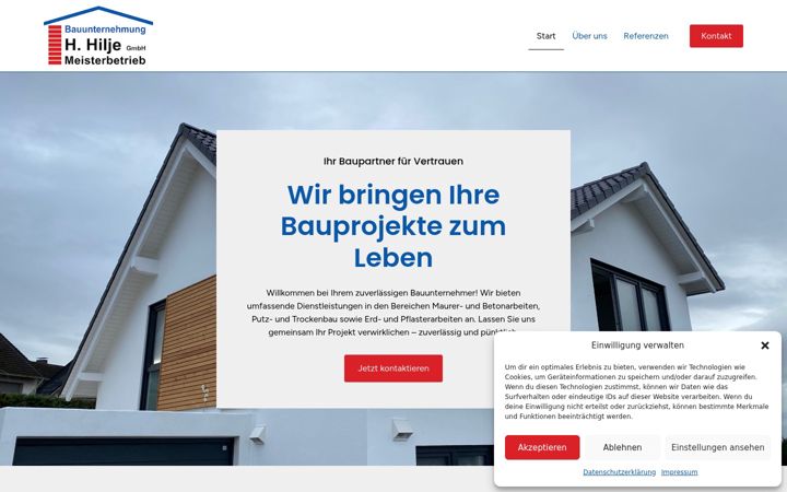 Screenshot of hilje-bau.de