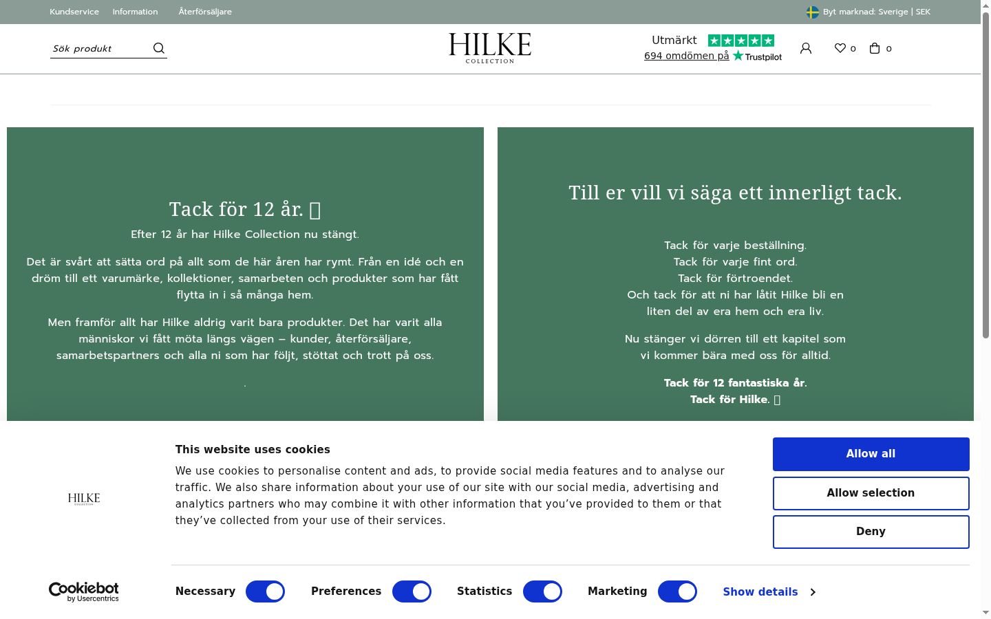 Screenshot of the consent banner shown before any interaction