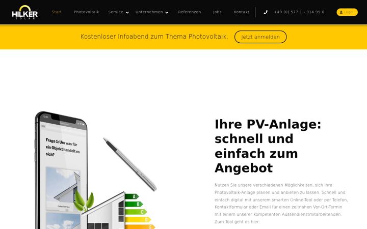 Screenshot of hilker-solar.de