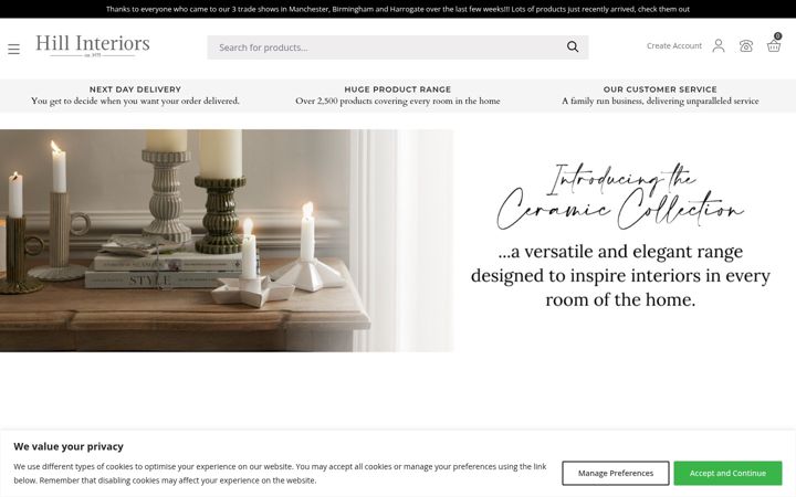 Screenshot of hill-interiors.com