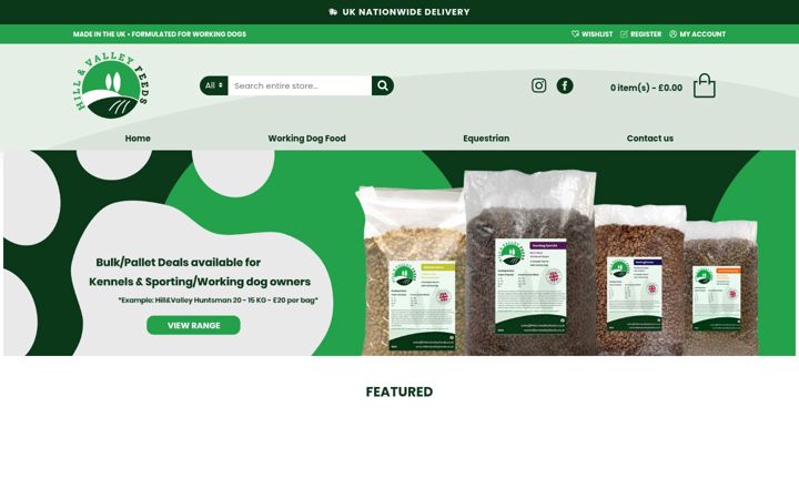 Screenshot of hillandvalleyfeeds.co.uk