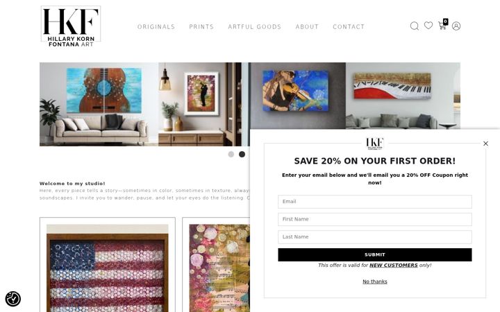 Screenshot of hillarykornfontana.com