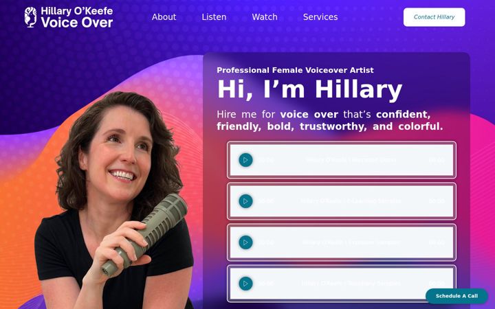 Screenshot of hillaryokeefe.com