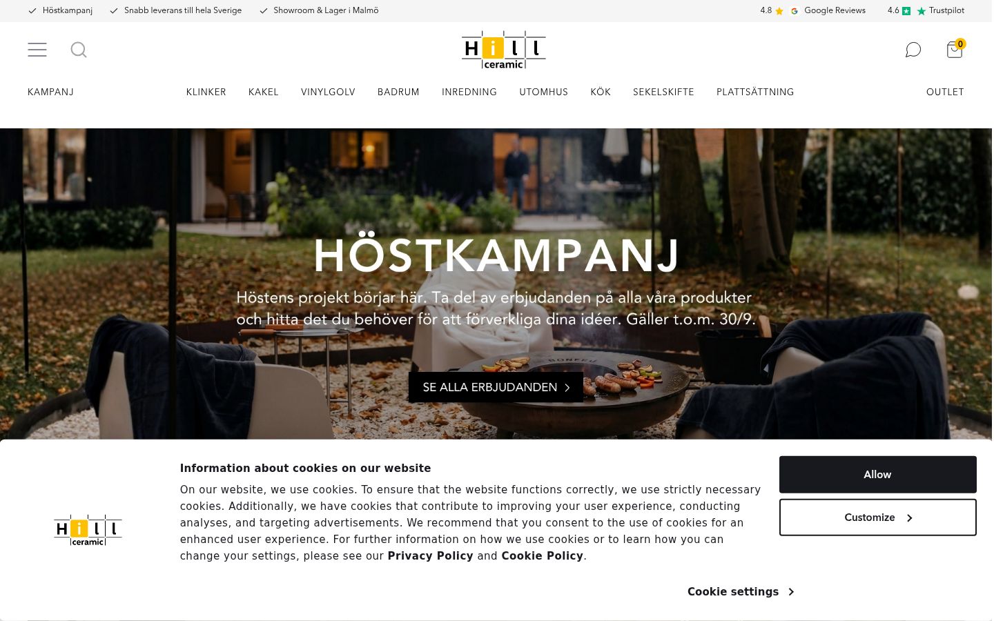Screenshot des Einwilligungsbanners vor jeglicher Interaktion