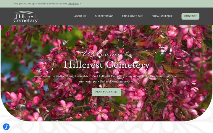 Screenshot of hillcrest-cemetery.com