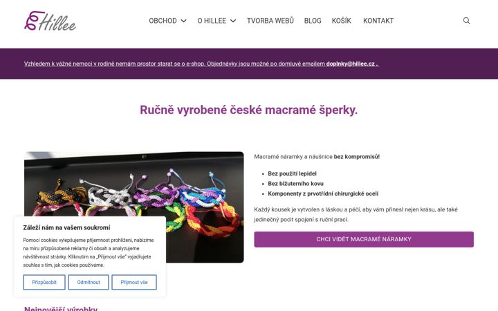 Screenshot of hillee.cz