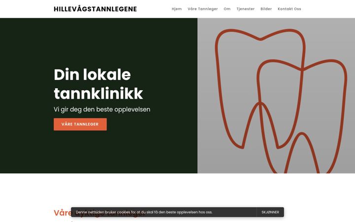 Screenshot of hillevagstannlegene.no