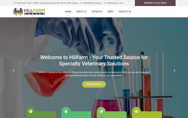 Screenshot of hillfarmcanada.ca
