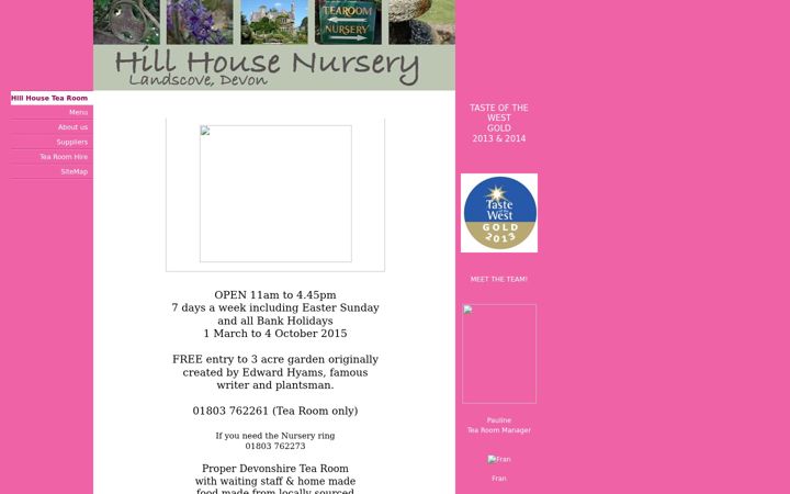 Screenshot of hillhousenurserytearoom.com