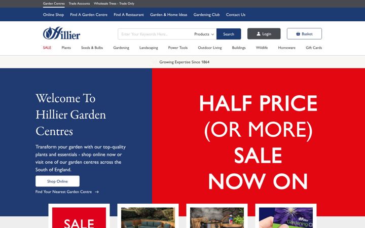 Screenshot of hillier.co.uk