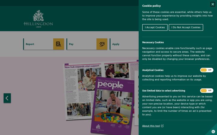 Screenshot of hillingdon.gov.uk
